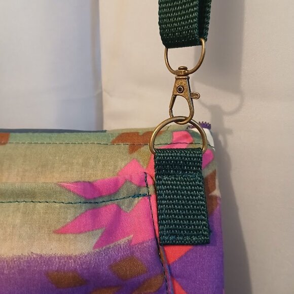 New Aztec print Southwestern Cowgirl Shoulder Purse Purple Blue Sling Crossbody - Picture 11 of 11